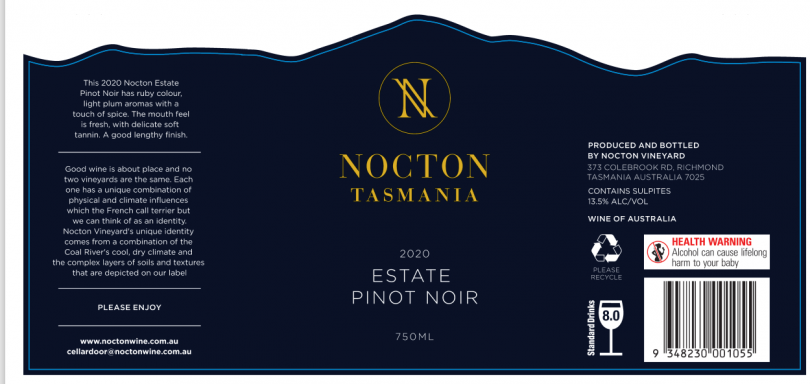 Logo for: Nocton Tasmania 2020 Estate Pinot Noir 
